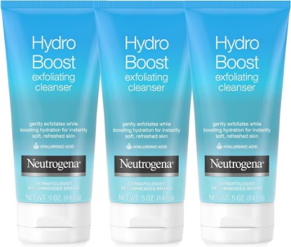 Picture of Neutrogena Hydro Boost Exfoliating Facial Cleanser Scrub, 5 oz, 3 Pack | Hyaluronic Acid, Clinically Proven to Increase Skin's Hydration Level, Non-Comedogenic, Oil- Soap- & Paraben-Free