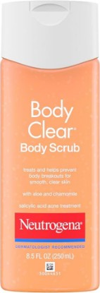 Picture of Neutrogena Body Clear Acne Body Wash & Exfoliating Scrub, 8.5 fl oz | 2% Salicylic Acid Cleanser, Chest Shoulder & Back Acne Treatment, Non-Comedogenic, Oil-Free Shower Gel