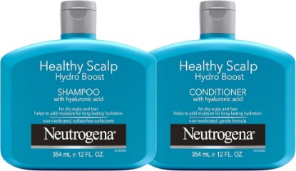 Picture of Neutrogena Healthy Scalp Hydro Boost Shampoo & Conditioner Set with Hyaluronic Acid, Hydrating Shampoo & Conditioner Helps Add Moisture to Dry Scalp & Dry Hair, Non-Medicated, 2 x 12 fl. oz