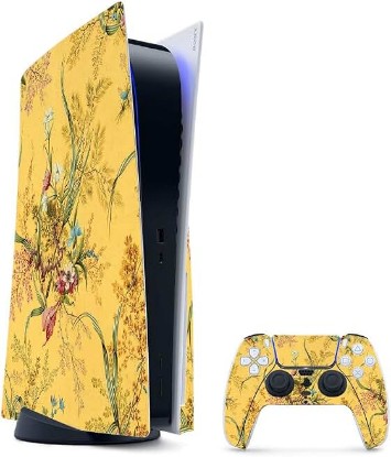 Picture of MightySkins Gaming Skin for PS5 / PlayStation 5 Bundle - Yellow Marble End | Protective Viny wrap | Easy to Apply and Change Style | Made in The USA