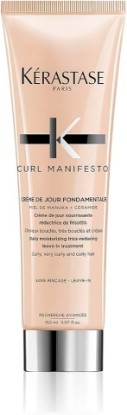 Picture of Kerastase Curl Manifesto Crème de Jour Fondamentale Hair Cream - Leave In Treatment & Heat Protectant, Controls Frizz & Enhances Curls, 5.07 Fl Oz