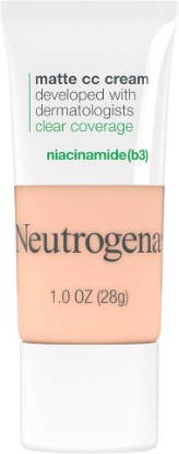 Picture of Neutrogena Clear Coverage Flawless Matte CC Cream, Shell, 1 oz | Full-Coverage Color Correcting Cream Face Makeup with Niacinamide (b3), Hypoallergenic, Oil Free & Fragrance Free [Amazon-developed Certification] Compact by Design