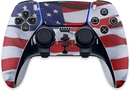 Picture of MightySkins Skin Compatible with PS5 DualSense Edge Controller - American Flag | Protective, Durable, and Unique Vinyl Decal wrap Cover | Easy to Apply & Change Styles | Made in The USA