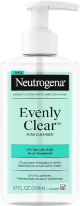 Picture of Neutrogena Evenly Clear Acne Cleanser, 9.1 fl. oz | 2% Salicylic Acid, 2% PHA Exfoliant, Gentle Foaming Face Wash, Clears Clogged Pores & Blackheads