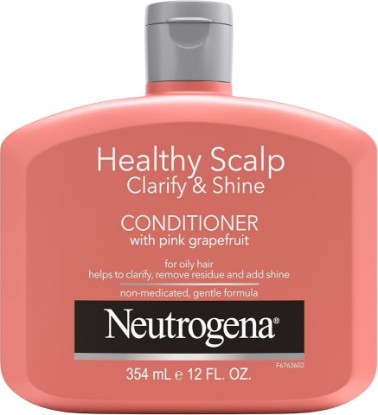 Picture of Neutrogena Healthy Scalp Clarify & Shine Conditioner, 12 Fl Oz | Oily Hair and Scalp, Pink Grapefruit, Exfoliating, Anti-Residue, Paraben & Phthalate-Free, Color-Safe