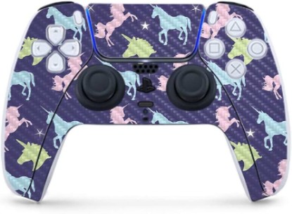 Picture of MightySkins Carbon Fiber Gaming Skin for PS5 / PlayStation 5 Controller - Unicorn Dream | Durable Textured Carbon Fiber Finish | Easy to Apply | Made in The USA