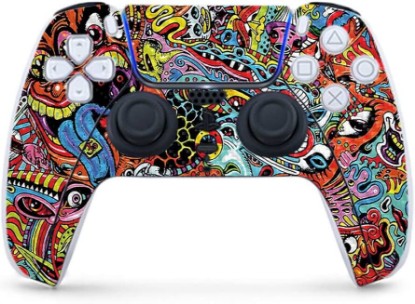 Picture of MightySkins Carbon Fiber Gaming Skin for PS5 / PlayStation 5 Controller - Acid Trippy | Durable Textured Carbon Fiber Finish | Easy to Apply and Change Style | Made in The USA