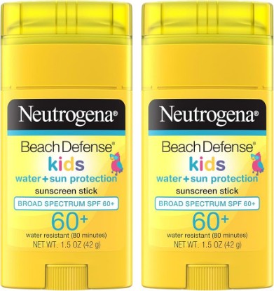 Picture of Neutrogena Beach Defense Kids Sunscreen Stick SPF 60+, 1.5 oz | Hawaii Reef Act 104 Compliant, Octinoxate & Oxybenzone Free, Face & Body, Travel Size