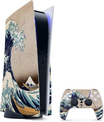 Picture of MightySkins Gaming Skin for PS5 / PlayStation 5 Bundle - Great Wave of Kanagawa | Protective Viny wrap | Easy to Apply | Made in The USA