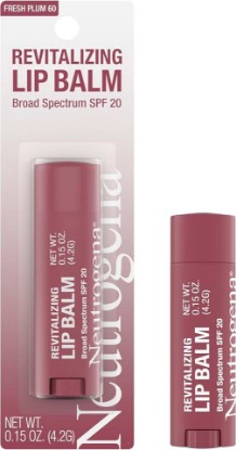 Picture of Neutrogena Revitalizing Tinted Lip Balm SPF 20, Sheer Fresh Plum, .15 oz | Broad Spectrum Sunscreen, Moisturizing Lip Balm, Sheer Tint, Softer Smoother Healthier-Looking Lips