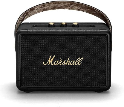 Picture of Marshall Kilburn II Portable Bluetooth Speaker, Black and Brass (Renewed)