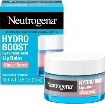 Picture of Neutrogena Hydro Boost Hyaluronic Acid Lip Balm, Nourishing Vitamin E Leaves Lips Feeling Hydrated, Sheer Pink Tinted Color with a Sweet Berry Flavor, Sheer Berry, 0.5 oz