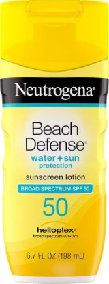 Picture of Neutrogena Beach Defense Sunscreen Lotion SPF 50, 6.7 fl oz | Face & Body, Broad Spectrum UVA/UVB Protection, Lightweight Sunscreen, Water-Resistant (80 Min), Hawaii Act 104 Compliant
