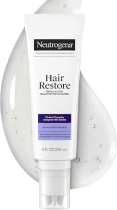 Picture of Neutrogena Hair Restore Triple Action Scalp Detox Cleanser, 8 fl. oz | Triple Acid Scalp Detox & Clarifying Treatment, Removes Dead Skin Cells, Clears Scalp Buildup, Sulfate-Free
