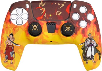 Picture of FRTEC - ONE Piece Custom Kit Licencia Oficial, Silicona + Grips + Sticker Touchpad para DualSense, PS5 (One Piece)