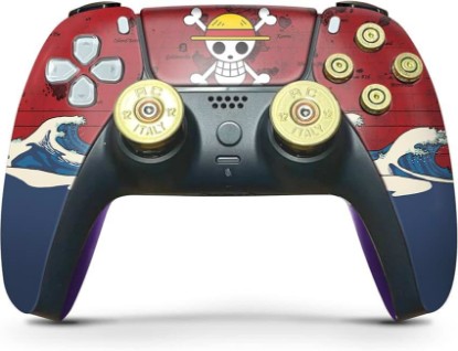 Picture of One Peice Bullet Custom PS-5 Controller Wireless compatible with Play-Station 5 Console by BCB Controllers | Proudly Customized in USA with Permanent HYDRO-DIP Printing (NOT JUST A SKIN) (MODDED)
