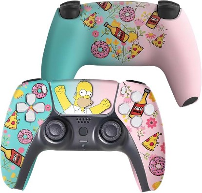 Picture of Simpsson Custom PS-5 Controller Wireless compatible with Play-Station 5 Console by BCB Controllers | Proudly Customized in USA with Permanent HYDRO-DIP Printing (NOT JUST A SKIN)