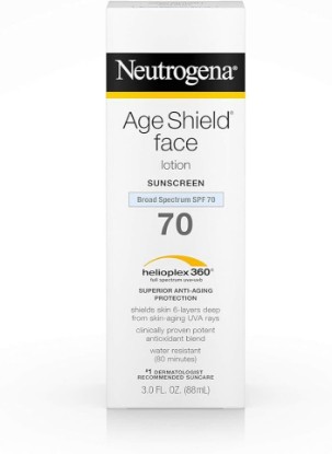 Picture of Neutrogena Age Shield Anti-Oxidant Face Lotion Sunscreen with Broad Spectrum SPF 70, Oil-Free & Non-Comedogenic Moisturizing Sunscreen to Prevent Signs of Aging, 3 fl. oz (Pack of 2)
