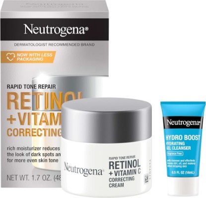 Picture of Neutrogena Rapid Tone Repair Face Moisturizer + Trial Cleanser | Retinol + Vitamin C, Dark Spot Corrector, Anti-Aging Face Cream, 1.7 oz, Trial Size Hydro Boost Facial Cleanser, 0.5 fl. oz