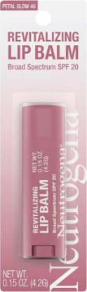 Picture of Neutrogena Revitalizing Tinted Lip Balm SPF 20, Sheer Petal Glow, .15 oz | Broad Spectrum Sunscreen, Moisturizing Lip Balm, Sheer Tint, Softer Smoother Healthier-Looking Lips