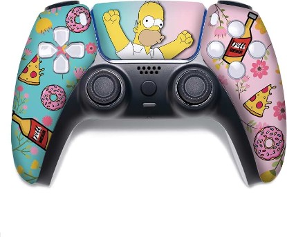 Picture of Simpsson Custom PS-5 Controller Wireless compatible with Play-Station 5 Console by BCB Controllers | Proudly Customized in USA with Permanent HYDRO-DIP Printing (NOT JUST A SKIN)