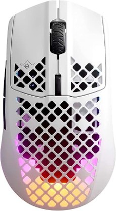 Picture of SteelSeries Aerox 3 Wireless - Super Light Gaming Mouse, 18,000 CPI TrueMove Air Optical Sensor, Bluetooth Cordless/Wireless PC Gaming Mice for Computer and Laptop, Water Resistant, Snow (Renewed)
