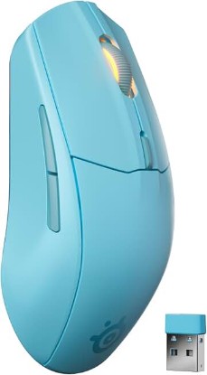 Picture of SteelSeries Rival 3 Wireless Gen 2 Gaming Mouse — 2.4GHz and Bluetooth — 18000 DPI TrueMove Air Optical Sensor — 60 Million Click Durability — Light-Weight — 100% PTFE Feet — Aqua | TrueMove Air 18K Sensor with 60M clicks and 400 IPS for gaming, productivity and travel
