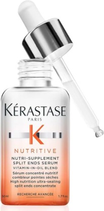 Picture of Kerastase Nutritive Split Ends Hair Serum For Dry Hair - Hydrating & Nourishing Leave-In Hair Oil Treatment For Smoothness and Shine, Ultra-Sealing Formula With Anti-Dryness Polymers, 1.7 Fl Oz