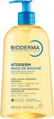 Picture of Bioderma Atoderm Shower Oil, Cleansing Oil For Face & Body, Nourishing Cleansing Oil For Dry to Atopic Sensitive Skin For Softer & Smooth Skin For Your Whole Family