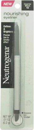 Picture of Neutrogena Nourishing Eyeliner Pencil, Built-in Sharpener for Precise Application and Smudger for Soft Smokey Look, Luminous, Nonfading and Nonsmudging Cosmic Black 10, .01 oz