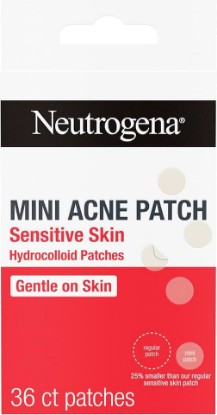 Picture of Neutrogena Acne Patches for Sensitive Skin, Mini Patches, 36 ct | Small Blemish Patches For Sensitive Skin, Hydrocolloid Patch, Visibly Shrinks Pimples Overnight