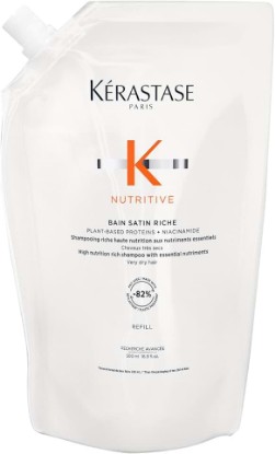 Picture of Kerastase Nutritive Bain Satin Riche Shampoo - Cleanses & Strengthens Against Dryness, Adds Shine & Nourishes Medium to Thick Hair, With Plant-Based Proteins & Niacinamide, 16.9 Fl Oz (Refill)