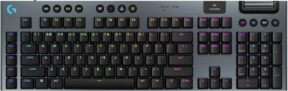 Picture of Logitech G915 X Lightspeed Wireless Gaming Keyboard (Clicky) - Black | Low Profile, Mechanical Switches, Double-Shot PBT Keycaps, RGB lighting, Aluminum finish, PC/Mac Compatible