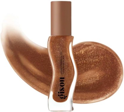 Picture of Gisou Honey Infused Lip Oil | Color: Color: Coco Cacao - Sheer Brown Shimmer with Hyaluronic Acid | Size: 0.27 oz / 8ml - Limited Edition