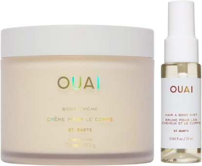 Picture of OUAI St. Barts Hair & Body Gift Set (2 Count) | Tropical-Scented Body Care for Women & Men, Full Size Hydrating Body Cream & Deluxe Hair & Body Mist