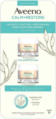 Picture of Aveeno Calm+Restore Oat Gel Face Moisturizer, Sensitive Skin, 1.7 oz - Hypoallergenic, Fragrance & Paraben-Free (Pack of 2)