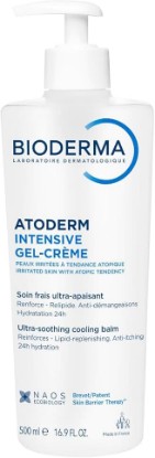 Picture of Bioderma Atoderm Intensive Gel-Cream, Soothing Body Moisturizer for Dry to Atopic Sensitive Skin, 24-Hour Hydration, 16.9 Fl Oz | Intensive Gel Cream soothing body moisturizer relieves dry to atopic sensitive skin while reinforcing the skin barrier