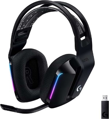 Picture of Logitech G733 Lightspeed Wireless Gaming Headset - Black | Suspension Headband, Blue VO!CE Mic, PRO-G Audio, PC, PS5, PS4, Switch Compatible