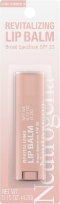 Picture of Neutrogena Revitalizing Tinted Lip Balm SPF 20, Sheer Shimmer, .15 oz | Broad Spectrum Sunscreen, Moisturizing Lip Balm, Sheer Tint, Softer Smoother Healthier-Looking Lips