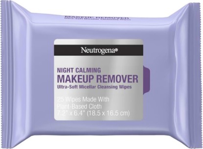 Picture of Neutrogena Makeup Remover Night Calming Cleansing Towelettes, Disposable Nighttime Face Wipes to Remove Dirt, Oil & Makeup, 25 Count, (Pack of 6)