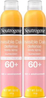 Picture of Neutrogena Invisible Daily Defense Body Sunscreen Spray, Broad Spectrum SPF 60+, Oxybenzone-Free & Water-Resistant, Sun & Environmental Aggressor Protection, Antioxidant Complex, 5.0 oz (Pack of 2)