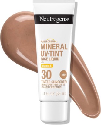 Picture of Neutrogena Purescreen+ Mineral Tinted Sunscreen SPF 30, Medium, 1.1 fl oz | Tinted Sunscreen For Face, Zinc Oxide & Vitamin E, Broad Spectrum, Water Resistant (80 min), Fragrance Free