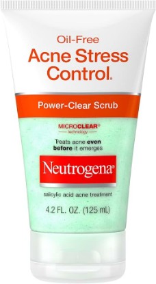 Picture of Neutrogena Oil Free Acne Stress Control Power Clear Face Scub, 4.2 fl oz | 2% Salicylic Acid, Acne-Prone Skin, Exfoliating Daily Facial Scrub GreenCircle Sustainable Energy Practices