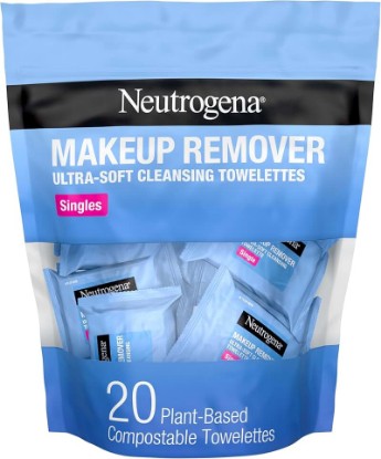 Picture of Neutrogena Makeup Remover Towelettes, Daily Single Face Towelettes, 20 Ct | Makeup Remover, Makeup Removing Cleansing Wipes, Suitable for Dirt & Oil Removal, Alcohol-Free