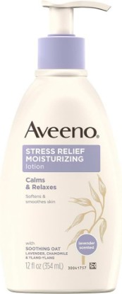 Picture of Aveeno Stress Relief Moisturizing Body Lotion with Lavender, Natural Oatmeal and Chamomile & Ylang-Ylang Essential Oils to Calm & Relax, 12 fl. oz (Pack of 3)