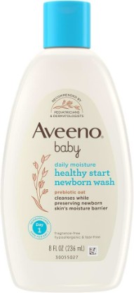 Picture of Aveeno Baby Healthy Start Nourishing Newborn Wash, 8 fl. oz | Hypoallergenic Baby Body Wash, Prebiotic Oat, Gently Cleanses Sensitive Skin, No Added Fragrances & Parabens, Tear-Free