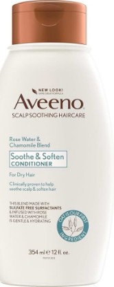 Picture of Aveeno Rose Water & Chamomile Conditioner for Dry Hair, Hydrating, 12 fl oz | Soothe & Soften, For Dry Hair, Infused With Rose Water & Chamomile, Sulfate-, Paraben- & Dye-Free