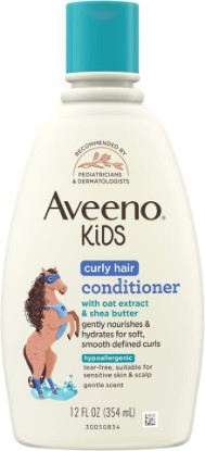 Picture of Aveeno Kids Curly Hair Conditioner, 12 fl. oz | Hydrating Conditioner, Oat Extract & Shea Butter, Gentle Scent, Detangles & Moisturizes Curls