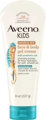 Picture of Aveeno Kids Sensitive Skin Face & Body Gel Cream, Hypoallergenic, 8 oz | Prebiotic Oat, 24 Hour Hydration, Quick Drying & Lightweight, Soft Skin