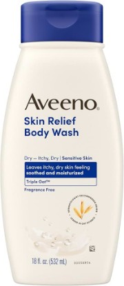 Picture of Aveeno Skin Relief Body Wash with Triple Oat Complex, Fragrance-Free, Gentle Daily Body Wash for Sensitive Skin Leaves Itchy, Dry Skin Feeling Soothed & Moisturized 18 Fl Oz